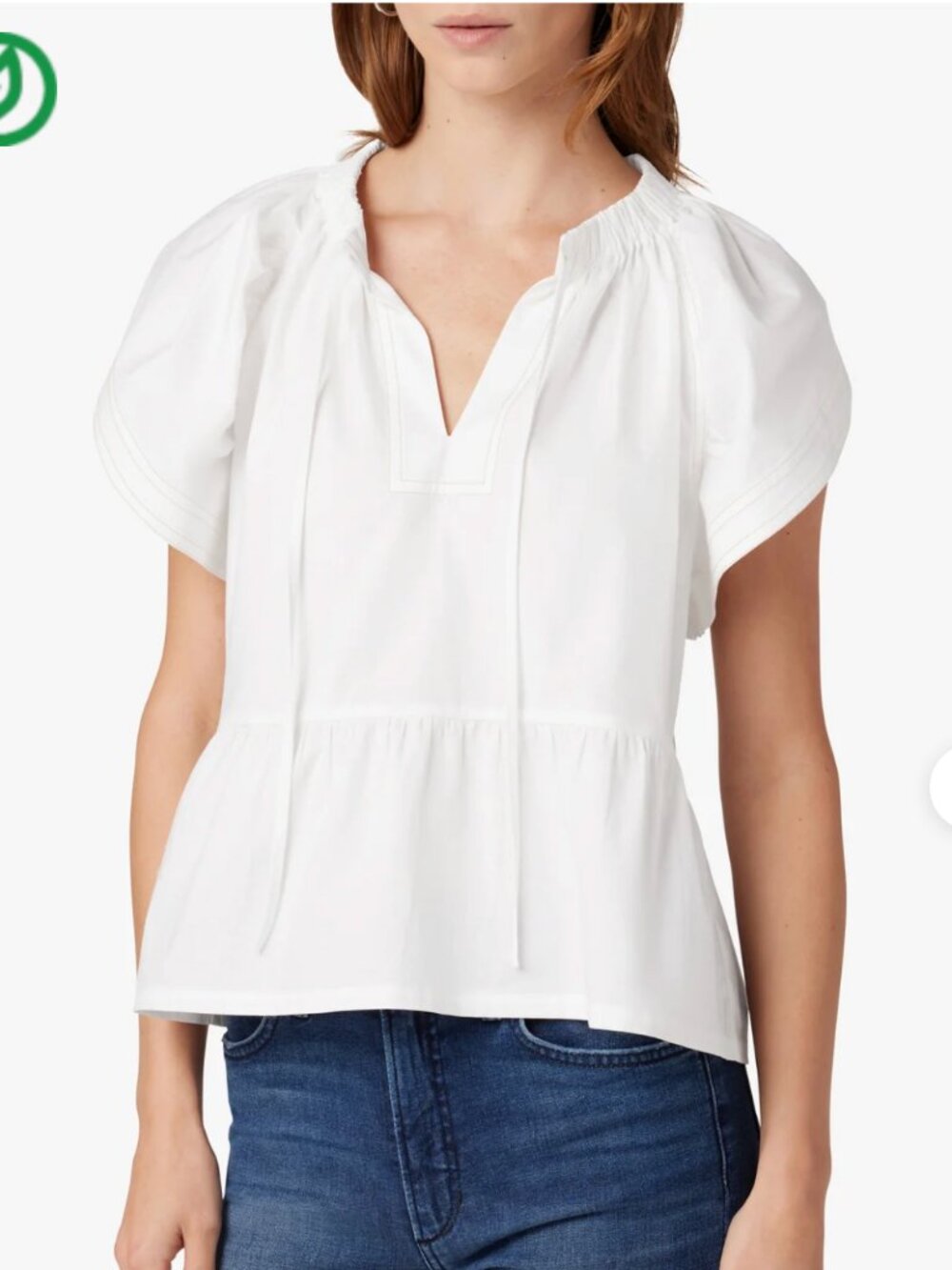 Joe's Jeans Poplin Tie Front ADELYN FLUTTER SLEEVE TOP Small